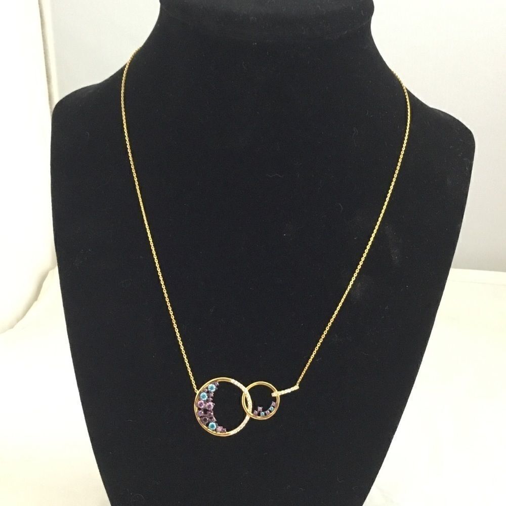Crystal Embellished InterlockingCircle Necklace G2